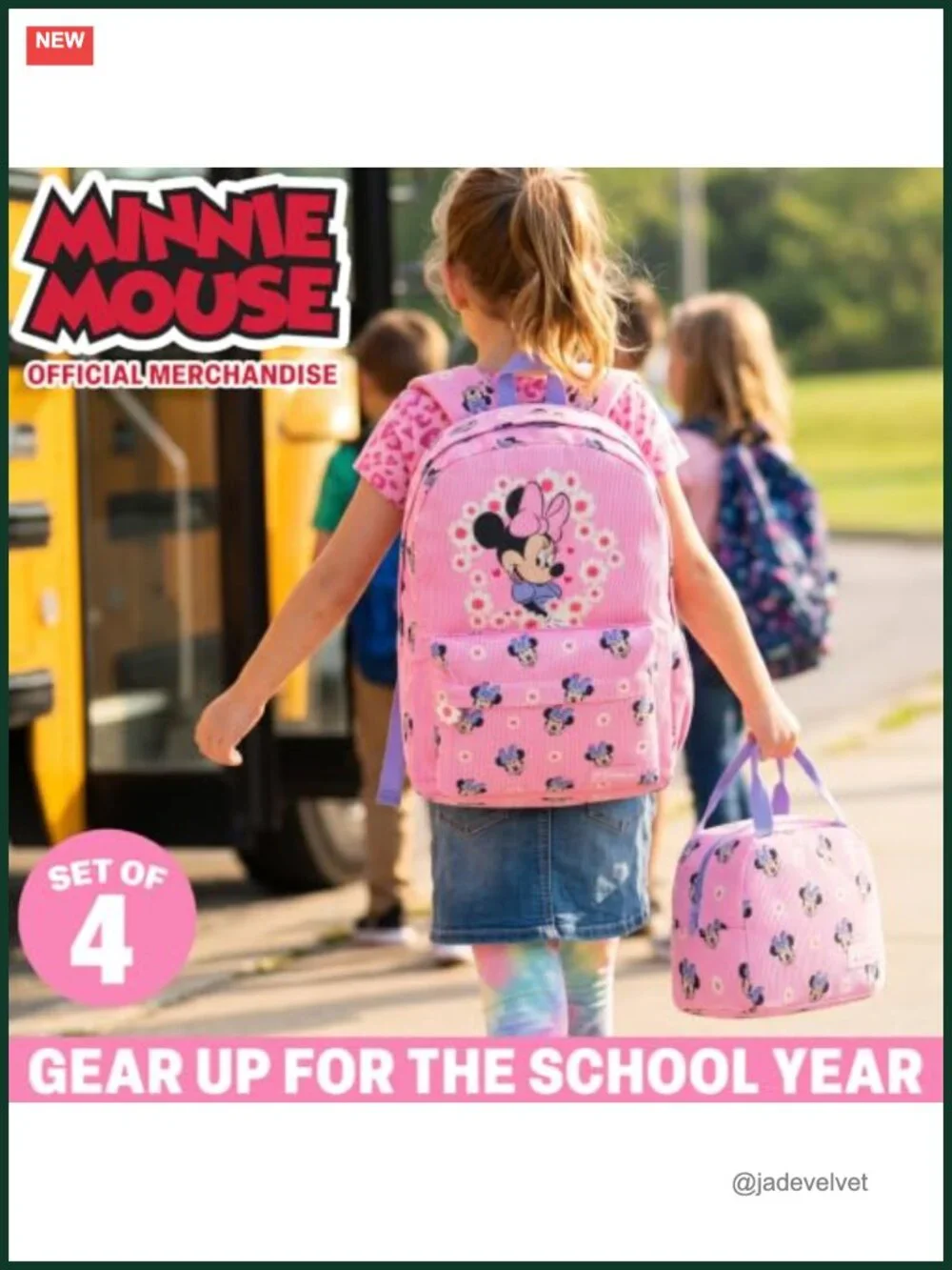 Girls Corduroy Backpack Set 4 Piece with Lunch Bag Pencil Case Lanyard